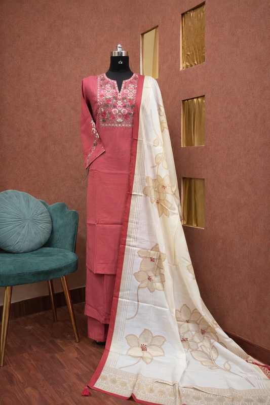 Gul Zari Chanderi Suit Set